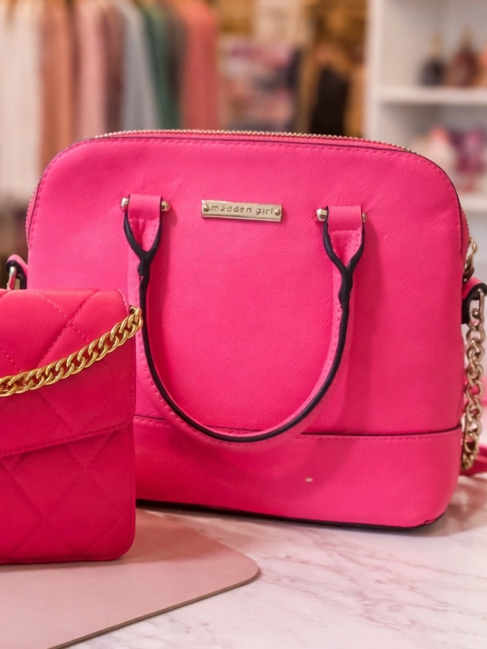 Hot Pink Crossbody Satchel